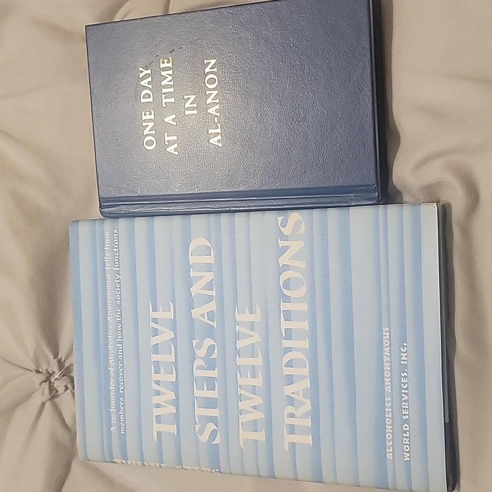 2 Hardcovers "Twelve Steps and Twelve Traditions" "One Day at a Time in Al-Anon"